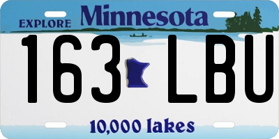 MN license plate 163LBU