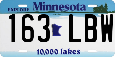 MN license plate 163LBW