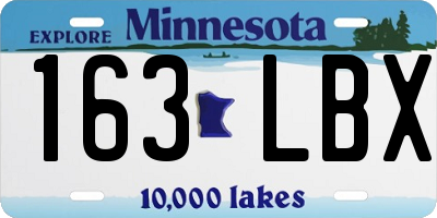 MN license plate 163LBX