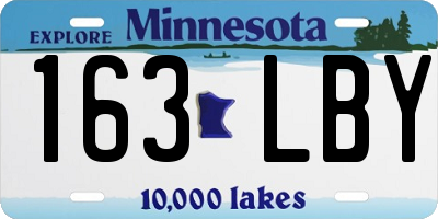 MN license plate 163LBY