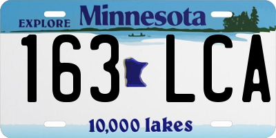 MN license plate 163LCA