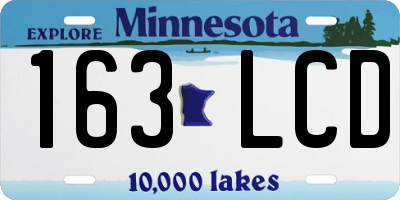 MN license plate 163LCD