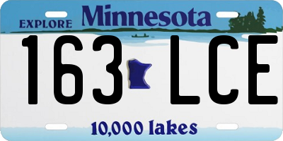 MN license plate 163LCE