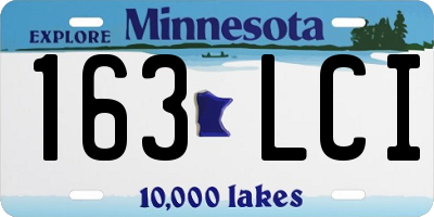 MN license plate 163LCI