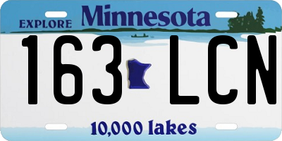 MN license plate 163LCN