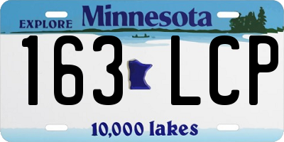 MN license plate 163LCP