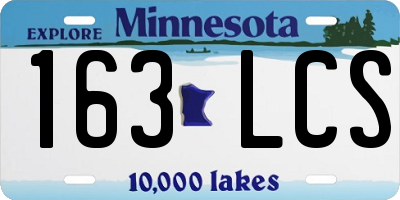 MN license plate 163LCS