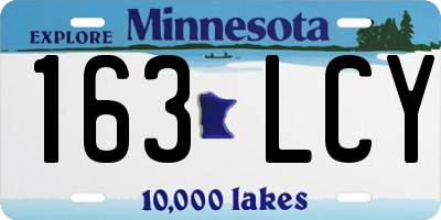 MN license plate 163LCY