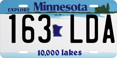 MN license plate 163LDA