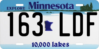 MN license plate 163LDF