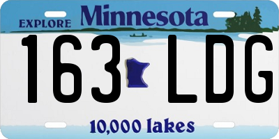 MN license plate 163LDG