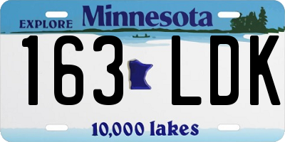 MN license plate 163LDK