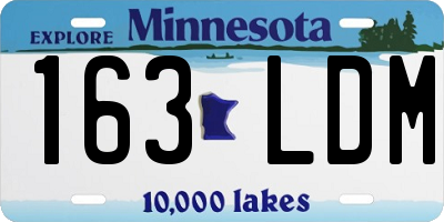 MN license plate 163LDM