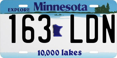 MN license plate 163LDN