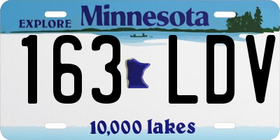 MN license plate 163LDV