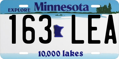 MN license plate 163LEA