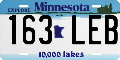 MN license plate 163LEB