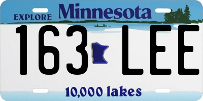 MN license plate 163LEE