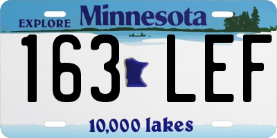 MN license plate 163LEF