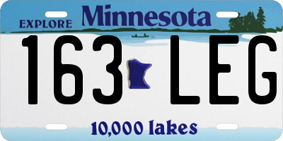 MN license plate 163LEG