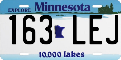 MN license plate 163LEJ
