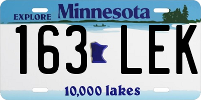 MN license plate 163LEK
