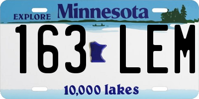 MN license plate 163LEM