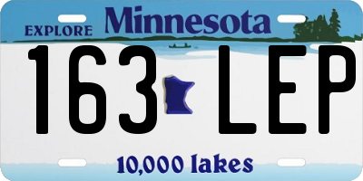 MN license plate 163LEP