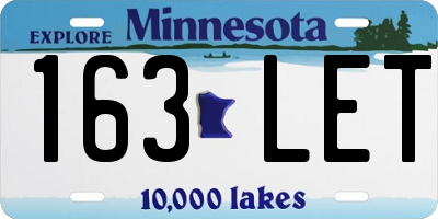 MN license plate 163LET