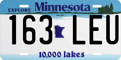 MN license plate 163LEU