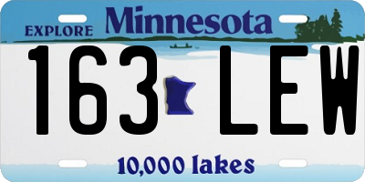 MN license plate 163LEW