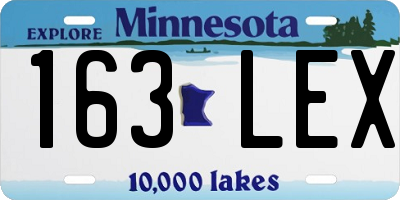 MN license plate 163LEX