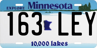 MN license plate 163LEY