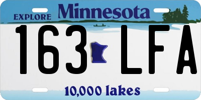 MN license plate 163LFA