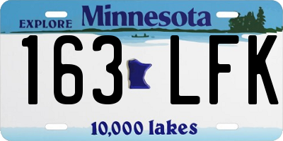 MN license plate 163LFK