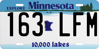 MN license plate 163LFM