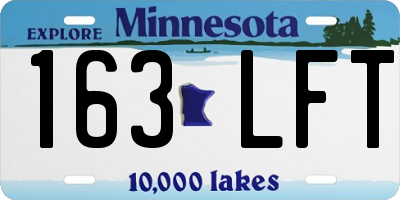 MN license plate 163LFT