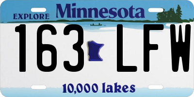 MN license plate 163LFW