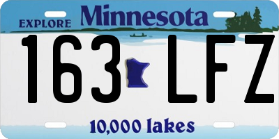 MN license plate 163LFZ