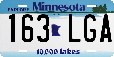 MN license plate 163LGA
