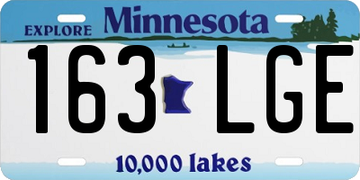 MN license plate 163LGE
