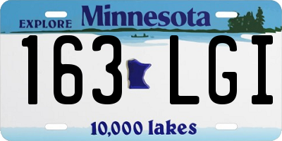 MN license plate 163LGI