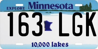 MN license plate 163LGK