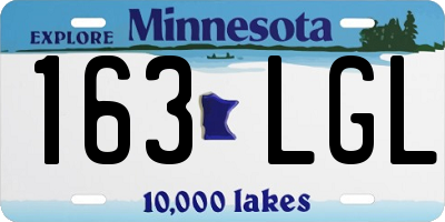 MN license plate 163LGL