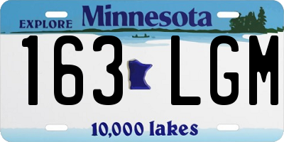 MN license plate 163LGM