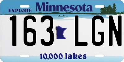 MN license plate 163LGN