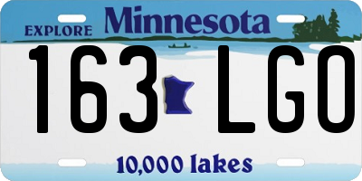MN license plate 163LGO