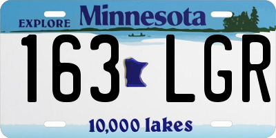 MN license plate 163LGR