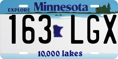 MN license plate 163LGX