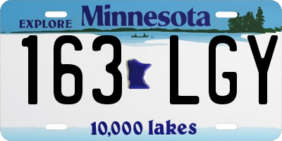 MN license plate 163LGY